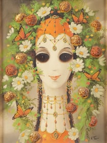 GREAT 1960'S BIG EYED PAINTING