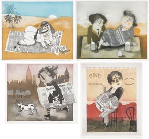 4 ORIGINAL CHRISTINE AMARGER ETCHINGS