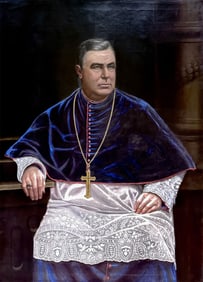 OIL ON CANVAS PORTRAIT OF BISHOP CIRCA 1890