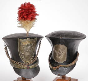 PR. US MILITIA OFFICERS CROWN BUCKET SHAKO'S