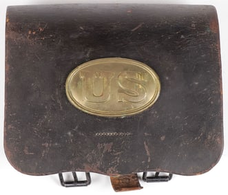RARE M1868 US LEATHER CARTRIDGE BOX