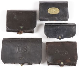 5 CIVIL WAR & INDIAN WARS CARTRIDGE BOXES