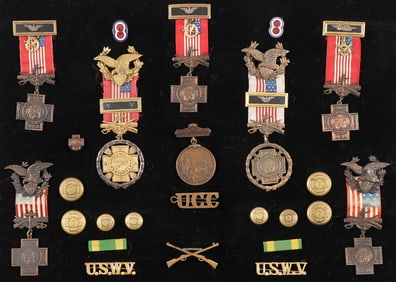 GREAT SPANISH AMERICAN WAR VETERAN MEDALS GROUP