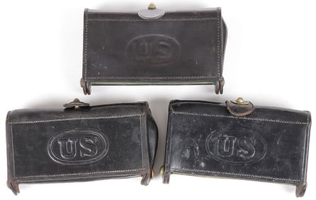 THREE R.I.A. MCKEEVER CARTRIDGE POUCHES