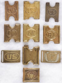 10 U.S. BELT PLATES INDIAN WARS TO SPANISH AMER