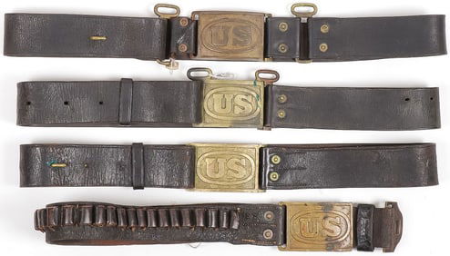 4 GOOD INDIAN WARS & LATER BELTS & BUCKLES
