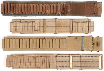 4 U.S. CARTRIDGE BELTS C. 1880-1900