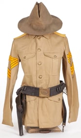 U.S. INDIAN WARS NCO TUNIC, BELT, HOLSTER & HAT