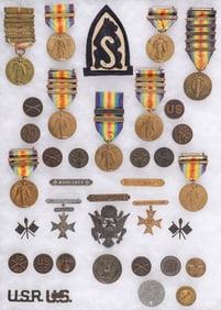 U.S. WWI MEDALS AND INSIGNIA GROUP