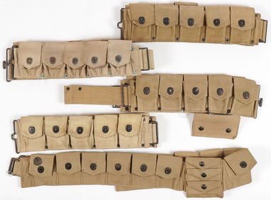 5 GOOD WWI ERA CARTRIDGE BELTS