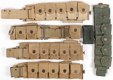 5 GOOD WWI ERA CARTRIDGE BELTS