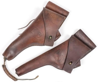 PR OF US WWI .38 REVOLVER LEATHER HOLSTERS