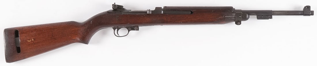 WWII US M-1 INLAND CARBINE 1944: WWII US M-1 INLAND CARBINE 1944. .30 cal. semi-automatic carbine by Inland (General Motors). 18-inch barrel date marked 1-44. Serial number 410501. Well used. This lot may require FFL for transfer of