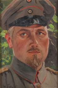 PORTRAIT OF GERMAN SOLDIER, SIGNED, 1915
