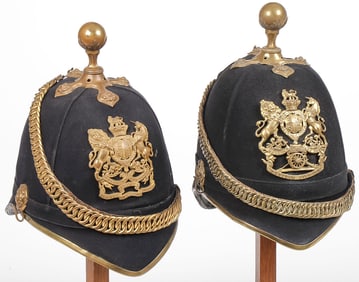 PAIR OF BRITISH OFFICERS HOME SERVICE HELMETS