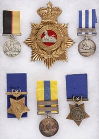 BRITISH EGYPT CAMPAIGN/SERVICE MEDALS & PLATE