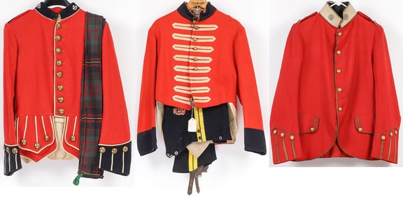 3 BRITISH PRE WWI DOUBLET, FROCK AND TAIL COATS