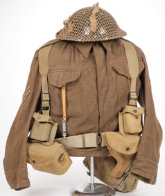 BRITISH WWII INVASION TUNIC AND GEAR GROUP