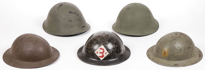 FIVE BRITISH HELMETS WWII & LATER