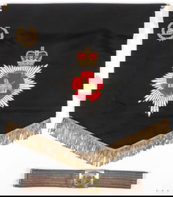 BRITISH OFFICERS BELT AND BANNER