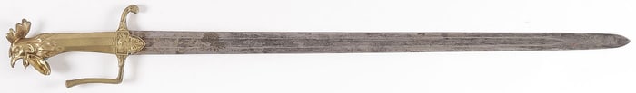 IMPRESSIVE FRENCH ROOSTER HEAD SAPPER SABER, 19TH