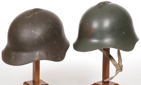 2 RUSSIAN WWII M36 HELMETS