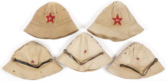 5 RUSSIAN M-38 FIELD HATS C. 1938-1980