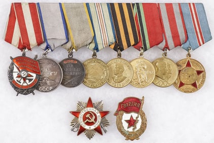 GOOD RUSSIAN SOVIET MEDAL GROUP WWII & LATER