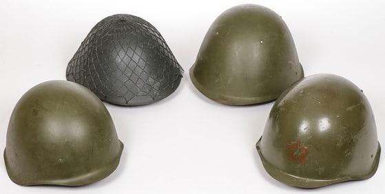 THREE RUSSIAN ARMY HELMETS
