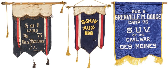 THREE POST CIVIL WAR FRATERNAL BANNERS
