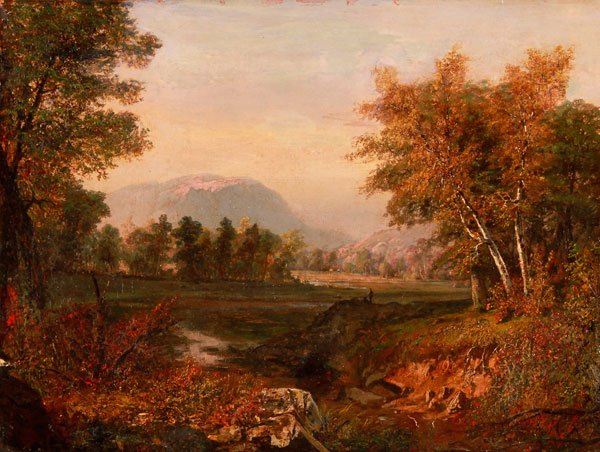 19TH C. HUDSON RIVER LANDSCAPE OIL PAINTING SIGNED PAUL: AMERICAN SCHOOL(19th century) Hudson River Landscape Oil on canvas Indistinguishably signed lower left Paul *******perhaps Paul Weber (1823-1916). 24 inches x 32 inches (61 x 81.3 cm)