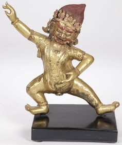 TIBETAN GILT COPPER BUDDHIST DEITY, 18TH C