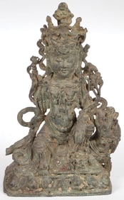 TIBETAN BRONZE FIGURE OF MANJUSHRI