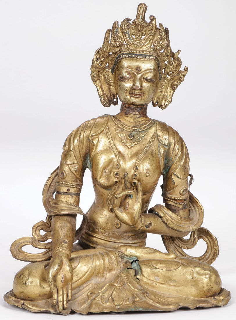 SINO-TIBETAN GILT COPPER FIGURE OF TARA (1 of 3)