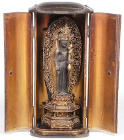 JAPANESE GILT AND LACQUER ZUSHI SHRINE, EDO