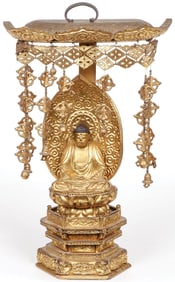 JAPANESE CARVED GILT BUDDHA, EDO
