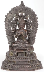 SINO-TIBETAN CAST COPPER BUDDHA