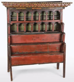 TIBETAN CARVED ALTAR OFFERING CABINET