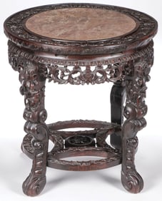 CHINESE EXPORT CARVED WOOD STAND