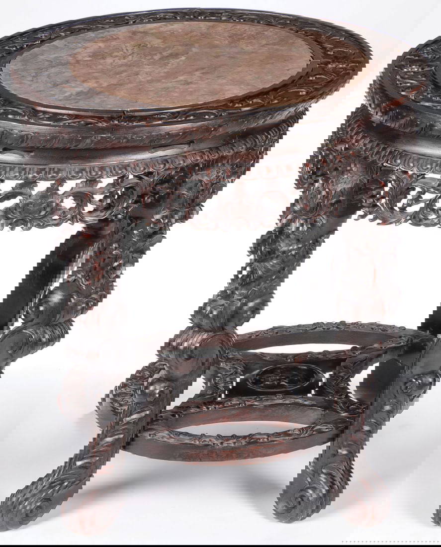 CHINESE EXPORT CARVED WOOD STAND