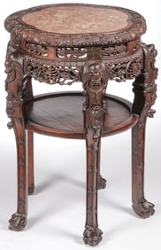 VERY FINE CHINESE EXPORT CARVED WOOD STAND