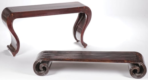 CHINESE SCROLL STAND AND TABLE