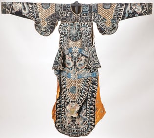 OPULENT CHINESE EMBROIDERED OPERA ROBE, QING