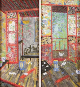 PR CHINESE WATERCOLORS CIRCLE OF FANG XIANG