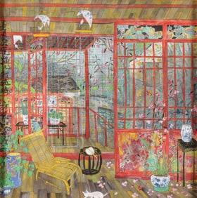 CHINESE WATERCOLOR CIRCLE OF FANG XIANG