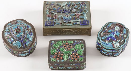 FOUR CHINESE ENAMEL BOXES
