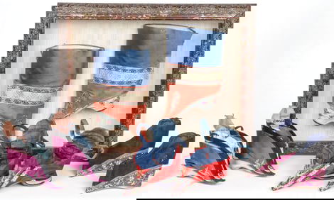 PAIR OF FOUR CHINESE LOTUS SHOES, 19TH C