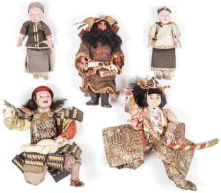 FIVE JAPANESE COSTUME DOLLS