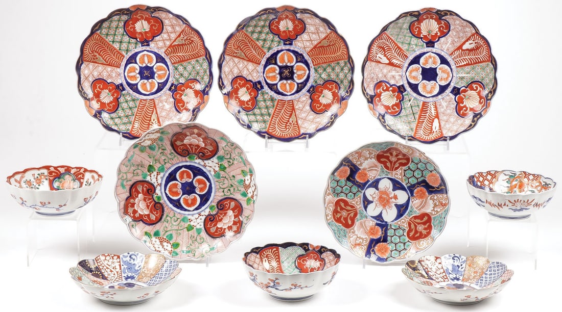 TEN PIECES IMARI PORCELAIN (1 of 5)