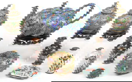 CHINESE CLOISONNE GROUP